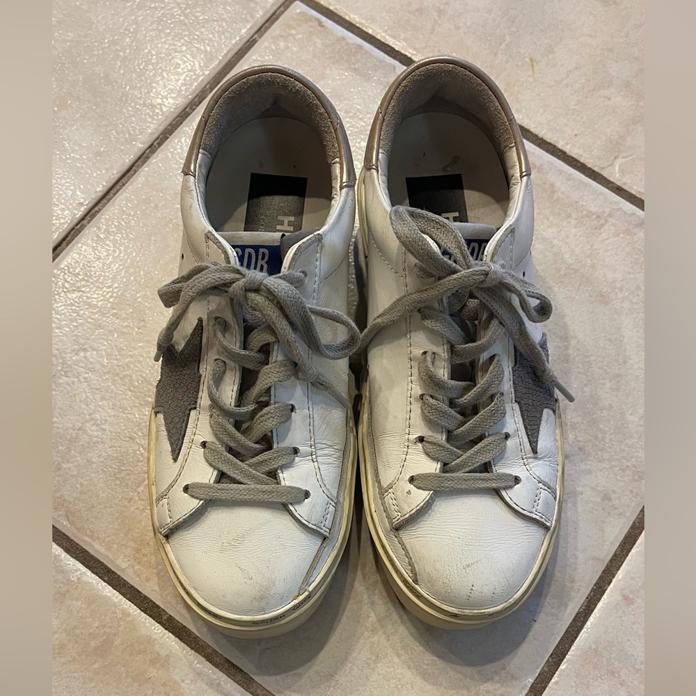 Golden Goose Hi Star White and Gray Sneakers size 35